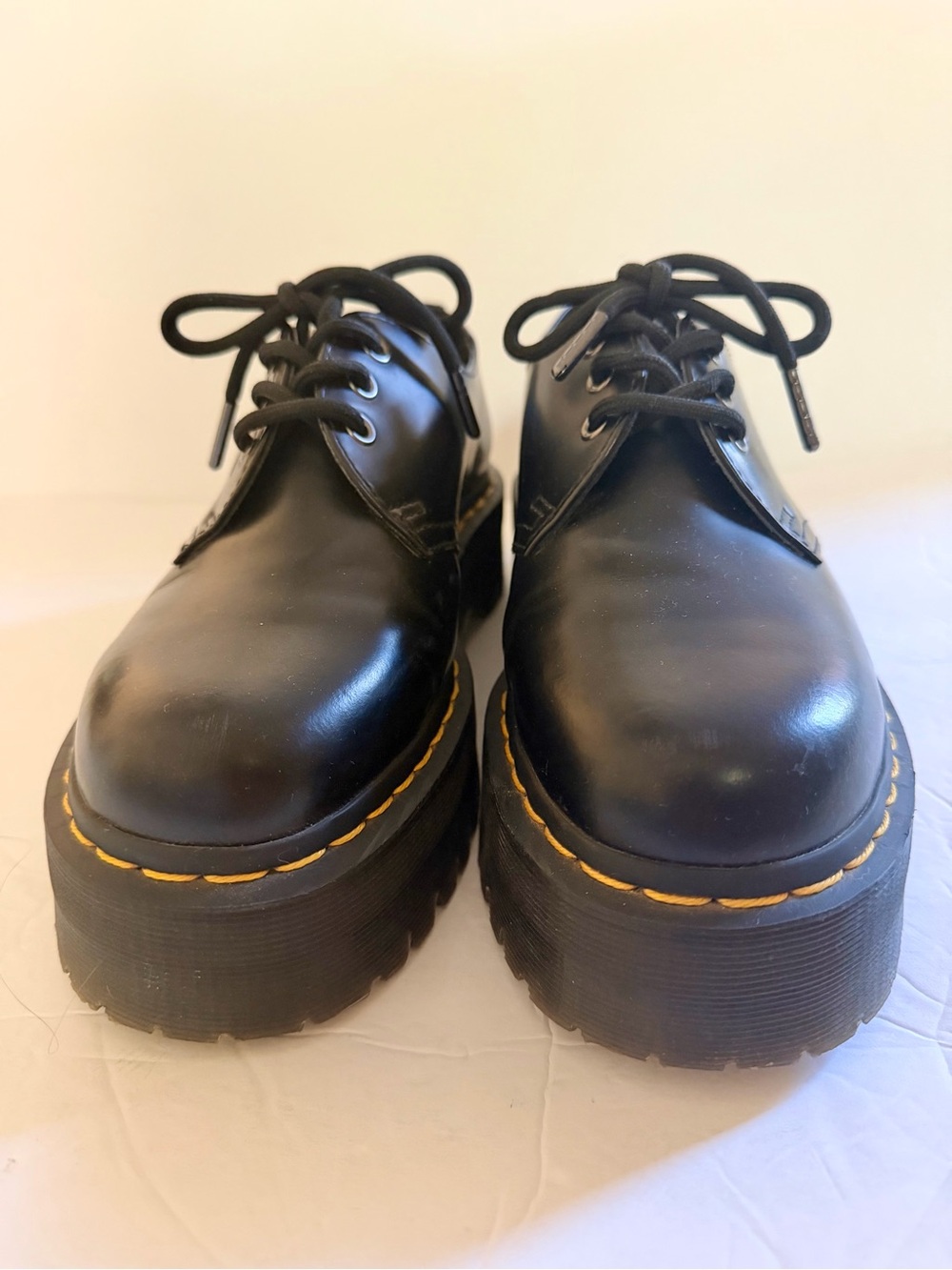 Dr. Martens 1461 Quad Platform Oxford Shoes Black Leather Women’s US 8 / Men’s 7 - Picture 4 of 8